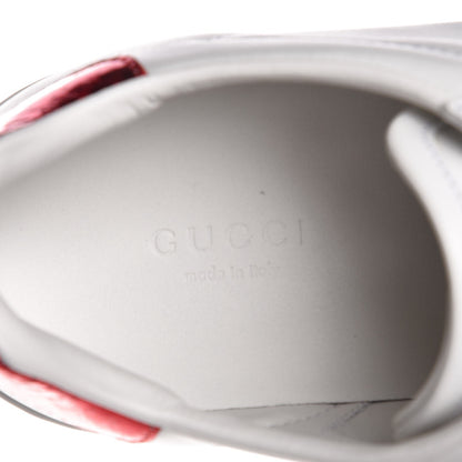Gucci Calfskin Web Studded Feline Ace Sneakers 37 White 8 of 9