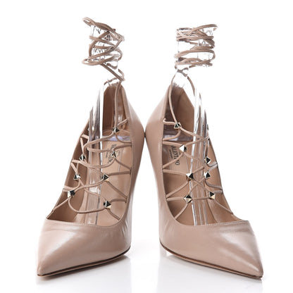 Valentino Garavani Nappa Lace Up Pumps 36.5 Beige 6 of 13