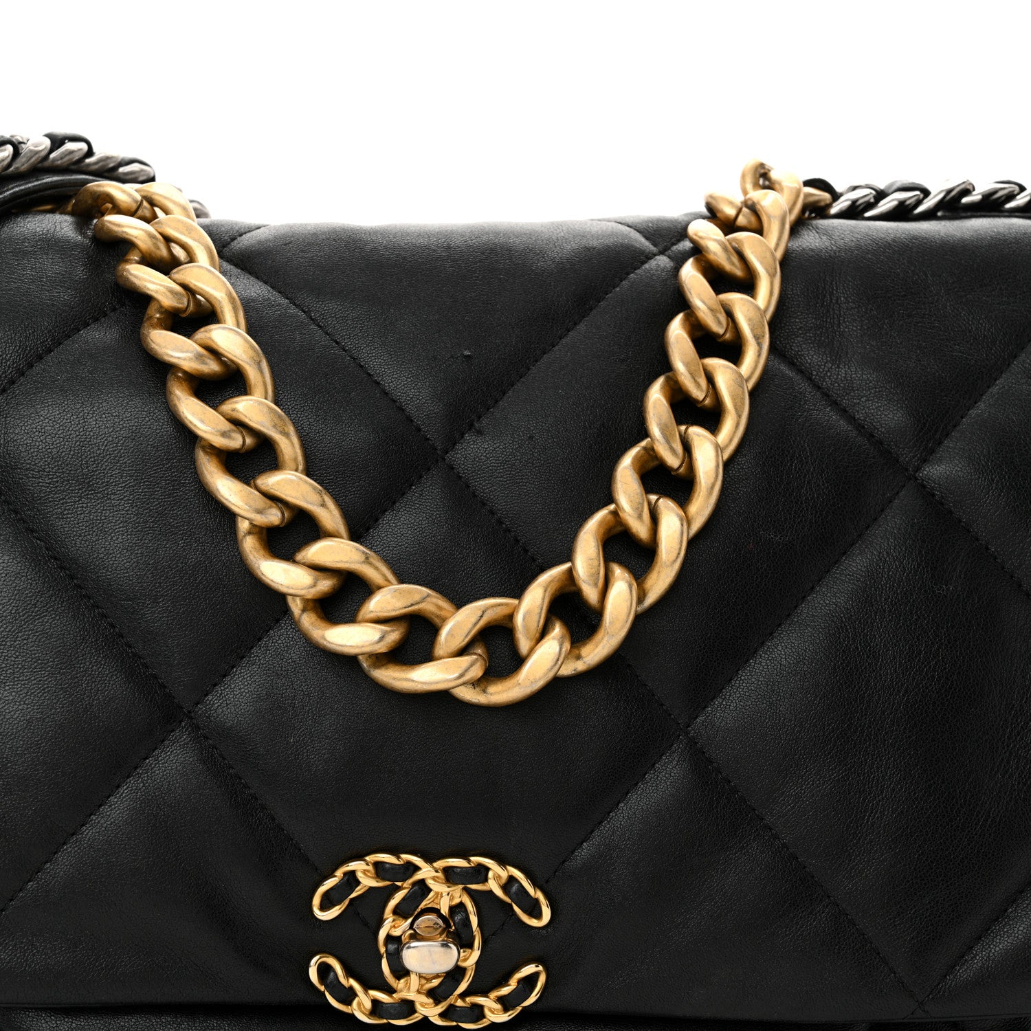 Chanel Lambskin Quilted Maxi Chanel 19 Flap Black 8 of 12