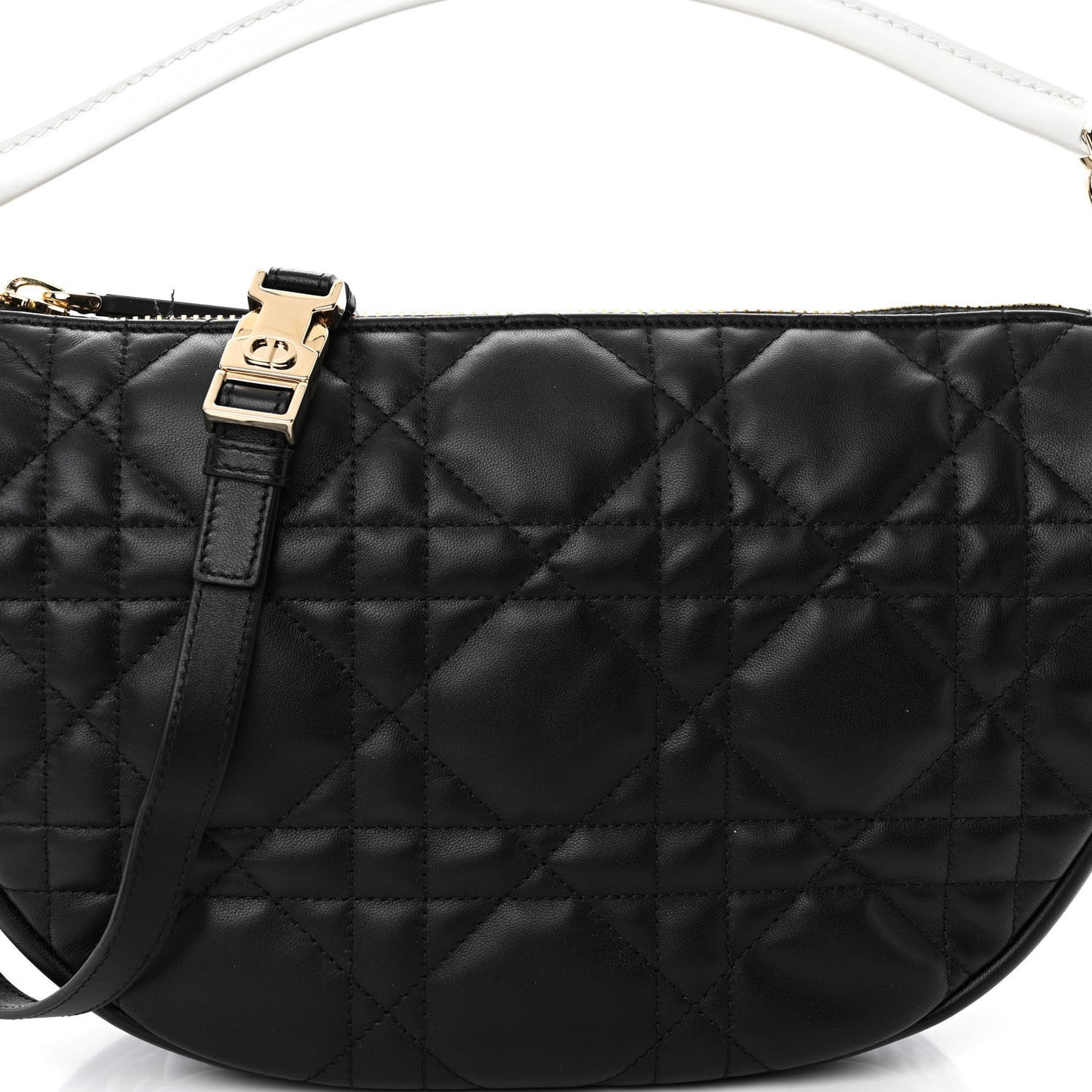 Lambskin Cannage Medium Dior Vibe Hobo Bag Black