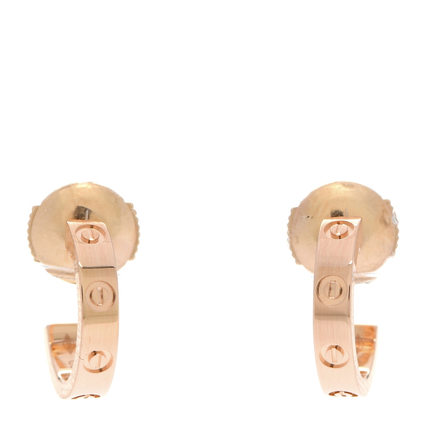 18K Pink Gold Small LOVE Hoop Earrings