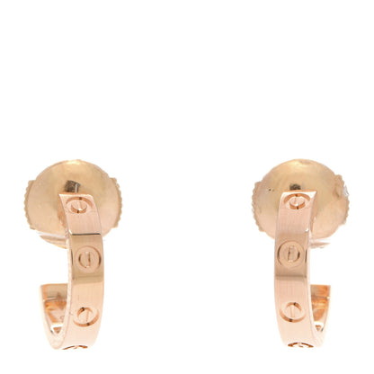 Cartier 18K Pink Gold Small LOVE Hoop Earrings 1 of 7