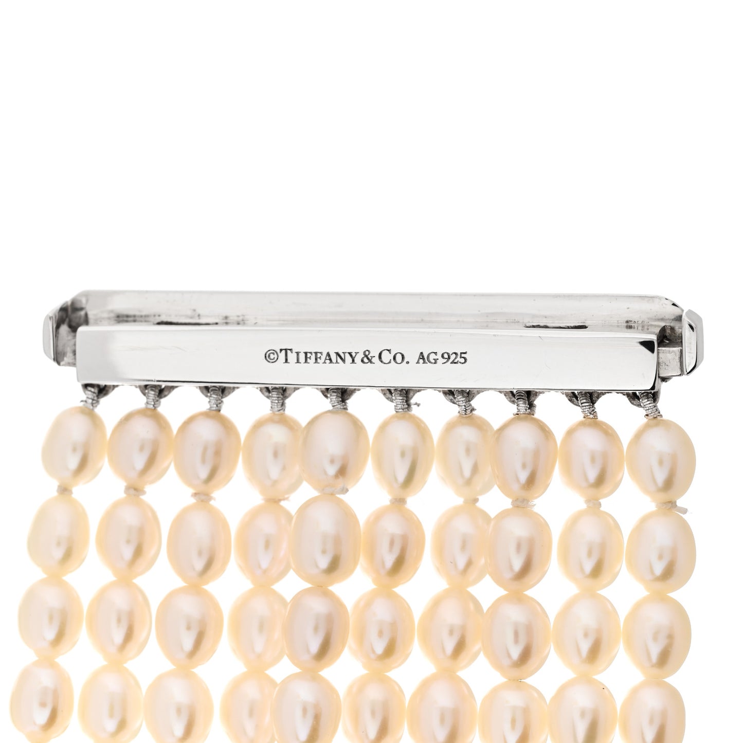 Sterling Silver Freshwater Pearl 4.5mm Ziegfeld 10 Strand Bracelet