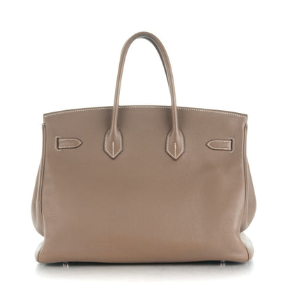 Hermes Taurillon Clemence Birkin 35 Etoupe 4 of 28