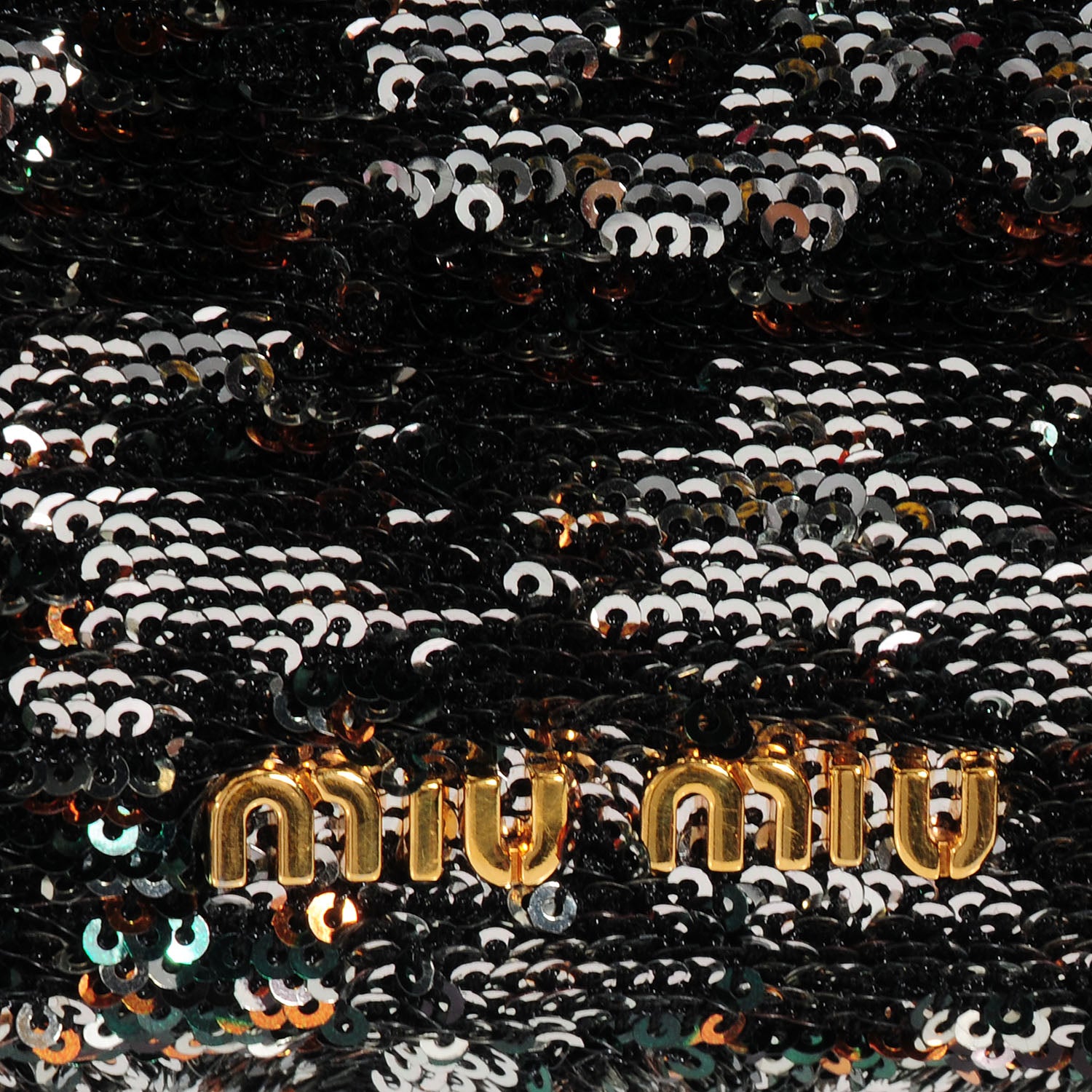 Miu Miu Oversized Sequined Clutch Black 6 of 9