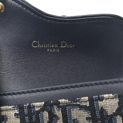 Christian Dior Oblique Saddle Card Holder Blue 6 of 7