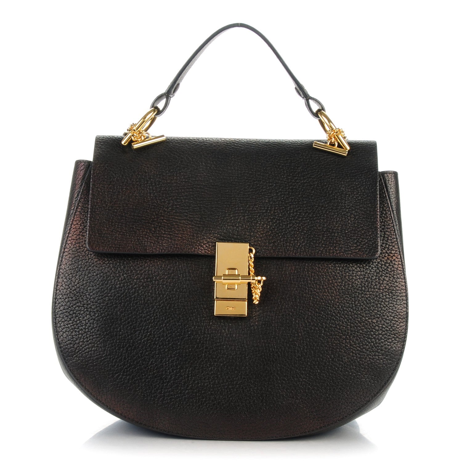 Chloe Grained Lambskin Large Drew Shoulder Bag Black 1 of 8