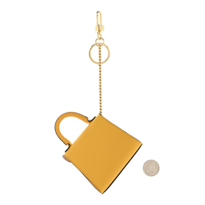 Delvaux Calfskin Mini Brillant Bag Charm Yellow 2 of 7
