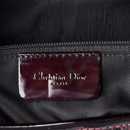 Christian Dior Calfskin Stingray Embossed Saddle Bag Red 6 of 13