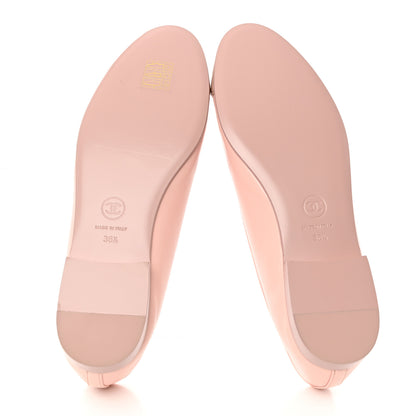 Chanel Lambskin Cap Toe CC Ballerina Flats 36.5 Light Pink Dark Pink 5 of 9