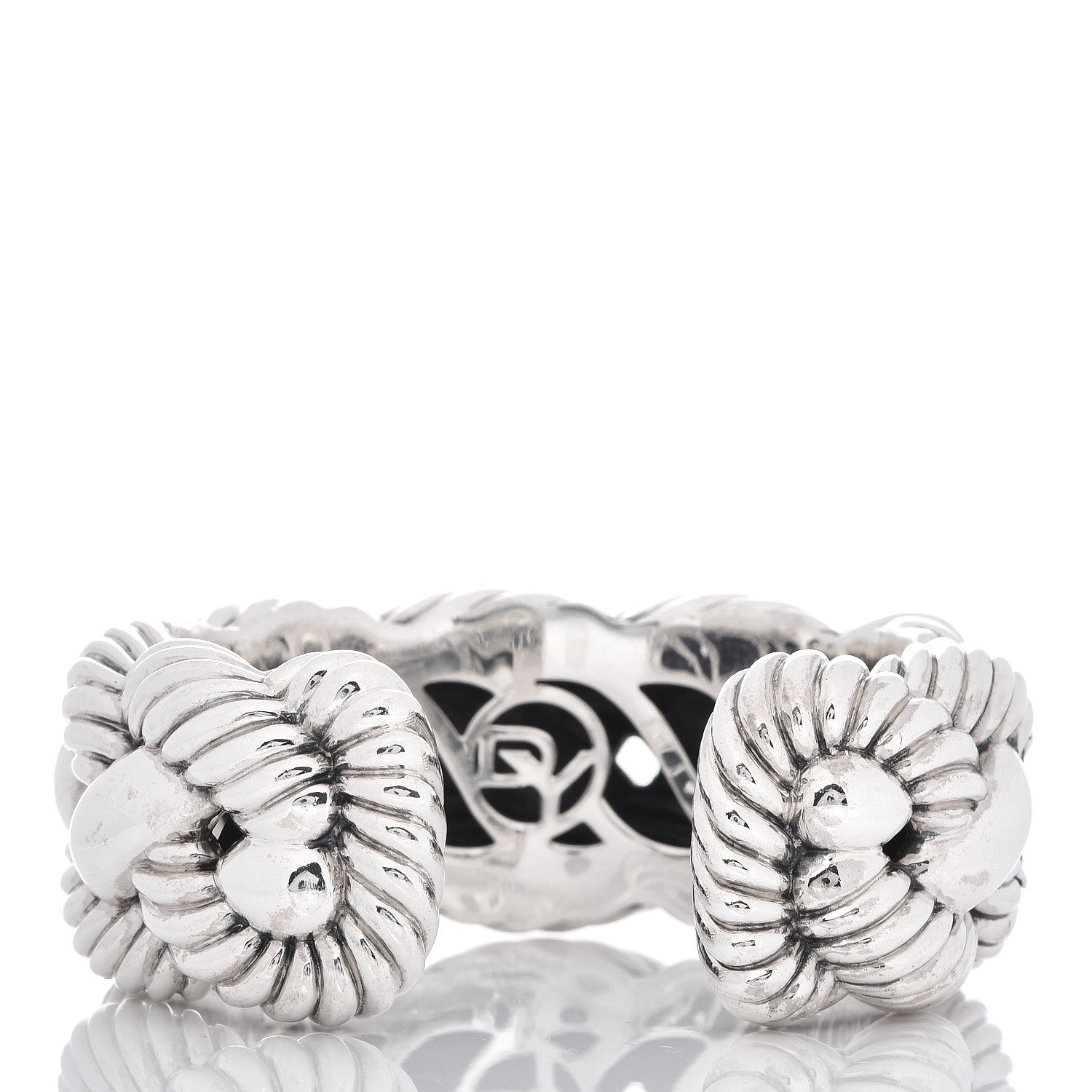 David Yurman Sterling Silver Large Woven Cable Cuff Bracelet 3 of 5