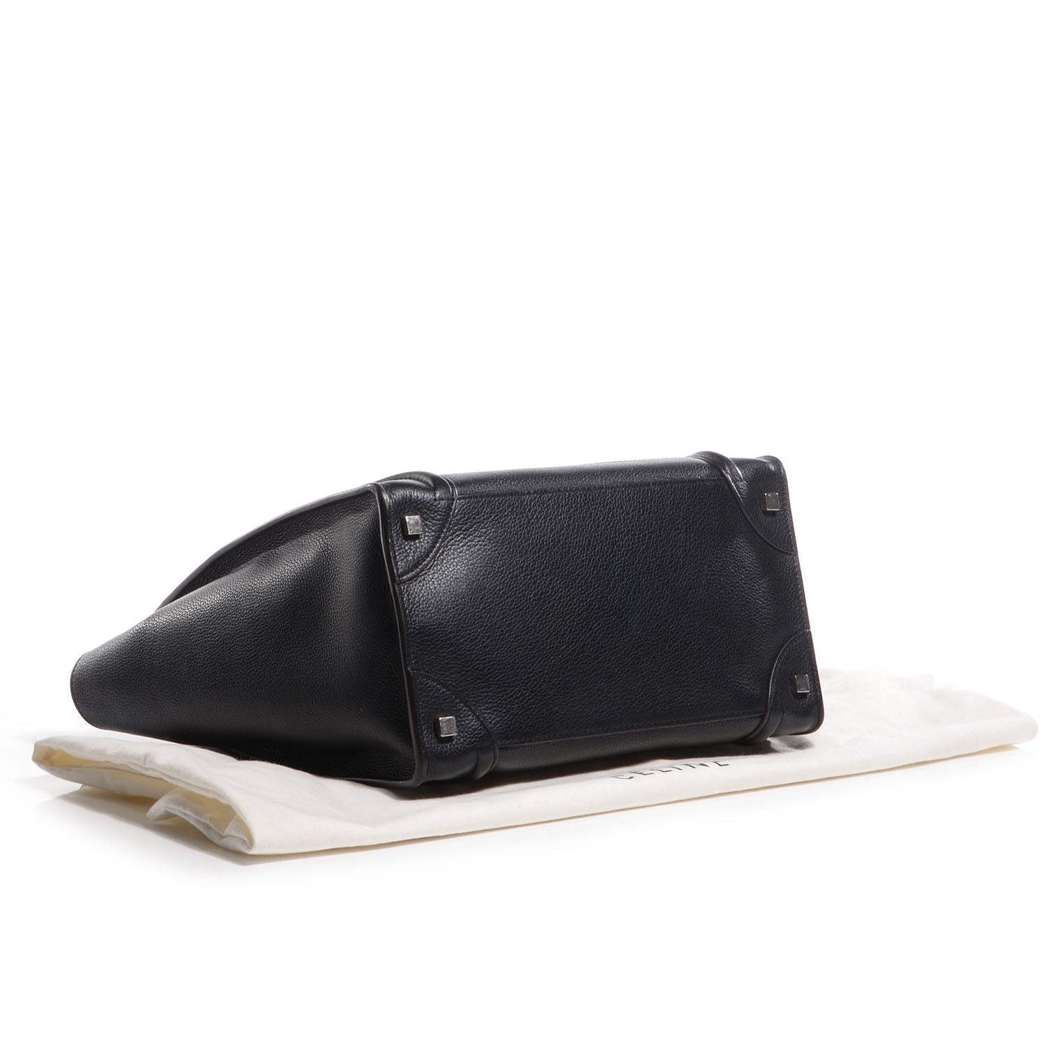 Celine Drummed Calfskin Mini Luggage Black 4 of 8