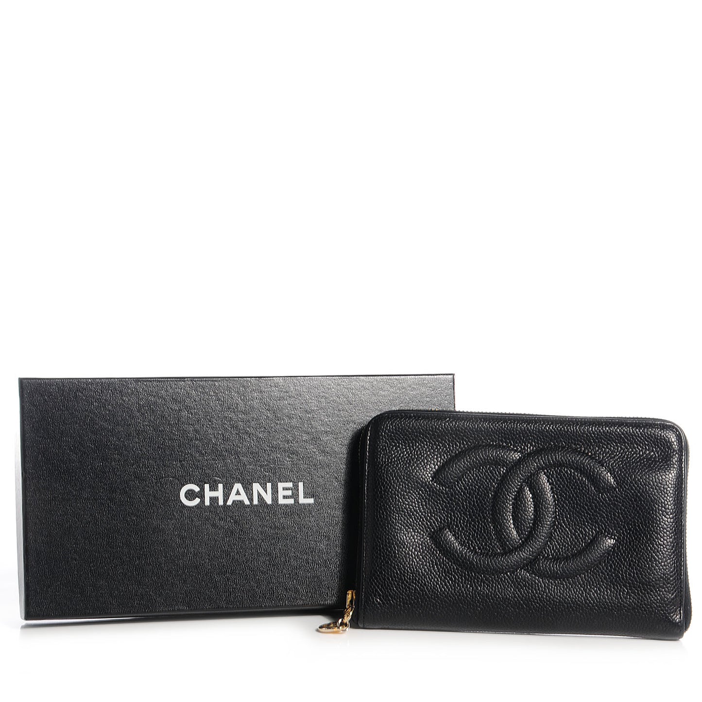 Caviar CC Zip Around Wallet Black