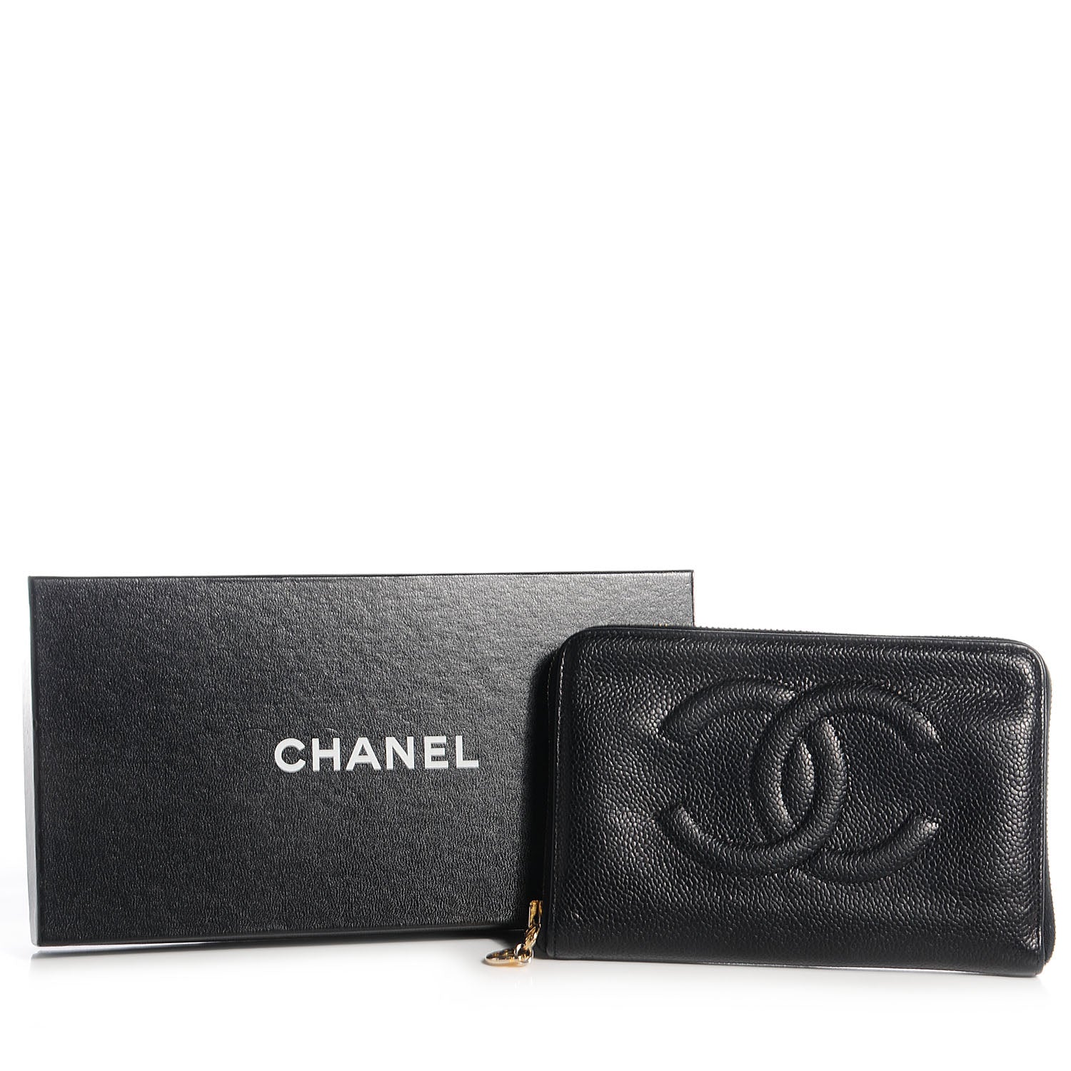Chanel Caviar CC Zip Around Wallet Black 5 of 9