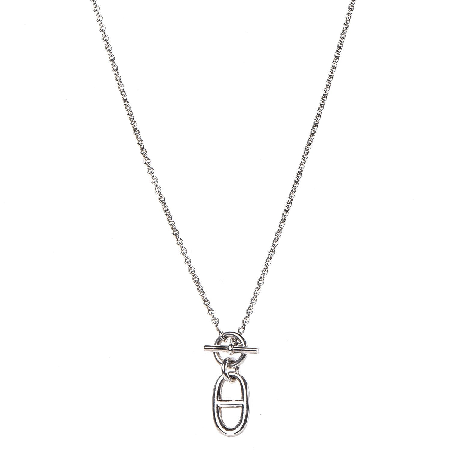 Hermes Sterling Silver Amulette Chaine d'Ancre Necklace 1 of 5