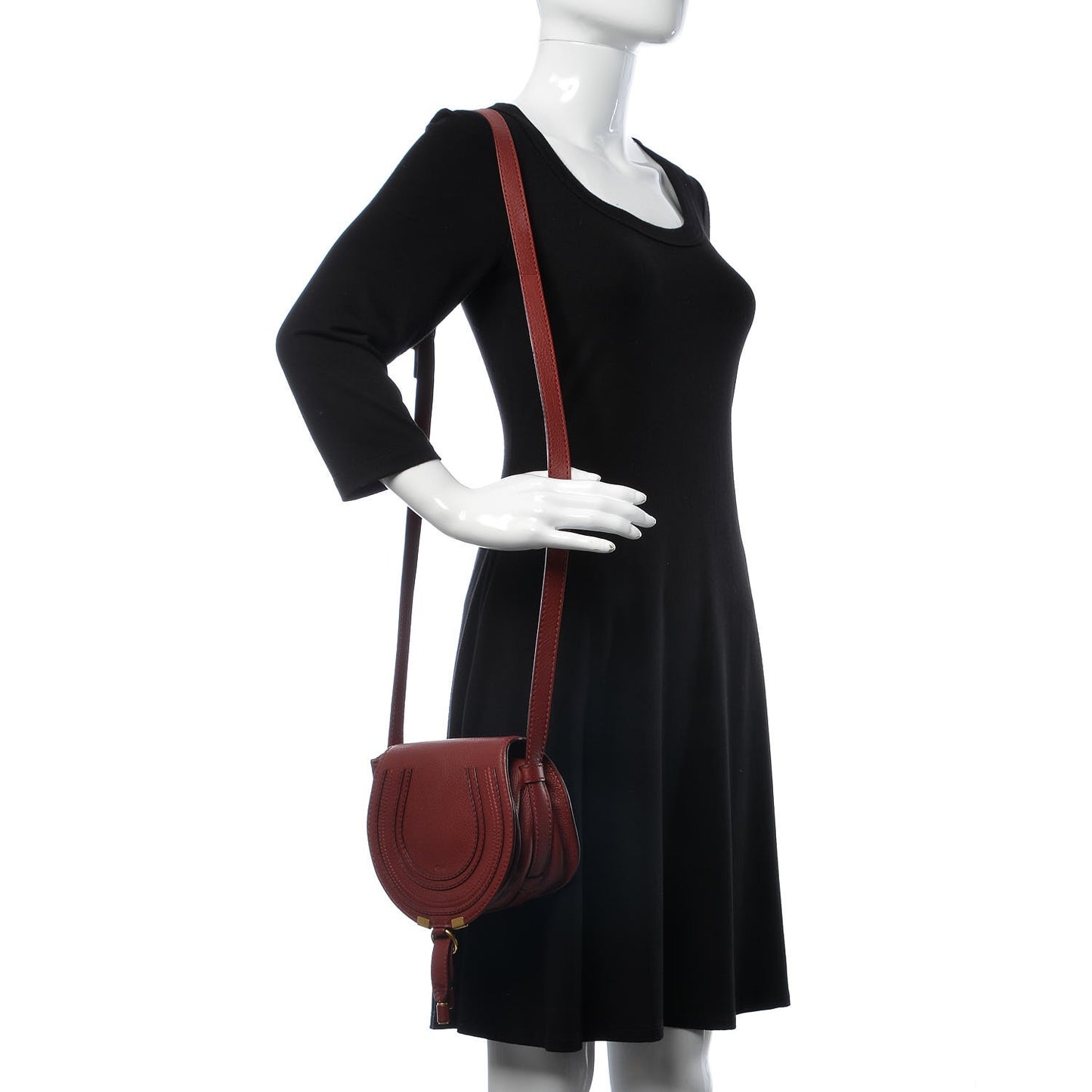 Calfskin Mini Marcie Round Crossbody Bag Plum Purple