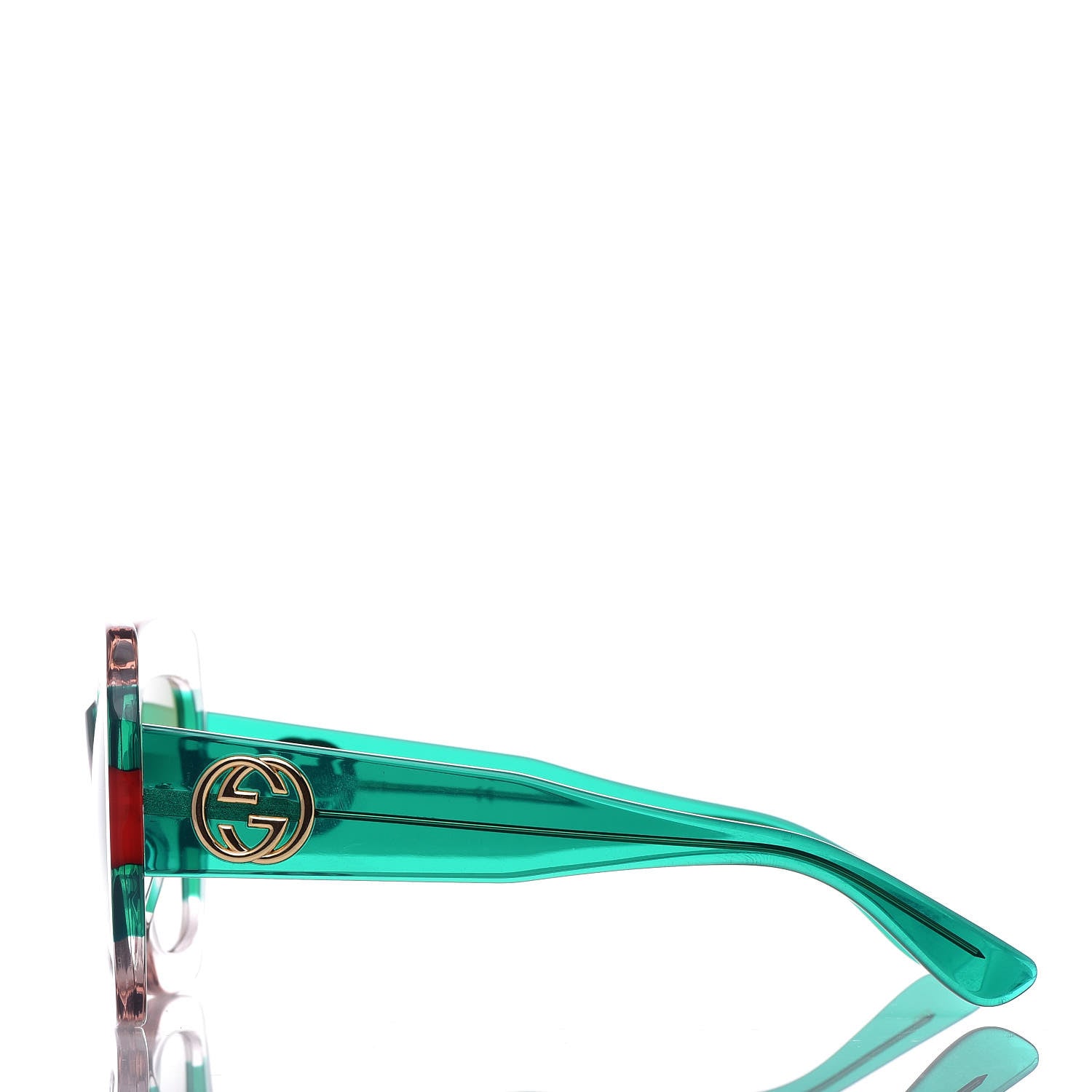 Gucci Square Web Frame GG0178S Sunglasses Green Red 3 of 7