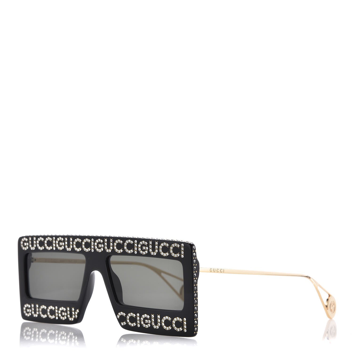 Gucci Acetate Crystal Mask-Frame Sunglasses GG0431S Black 1 of 7