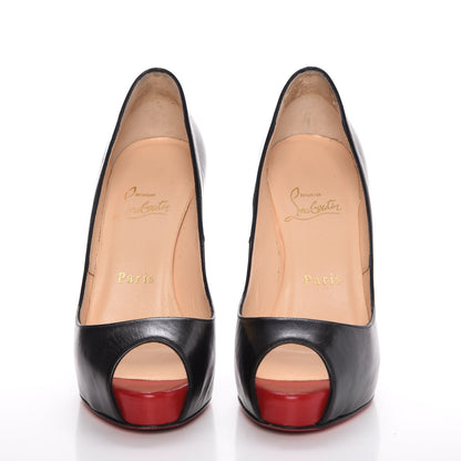 Christian Louboutin Kid Very Prive 120 Pumps 36 Black Red 2 of 14