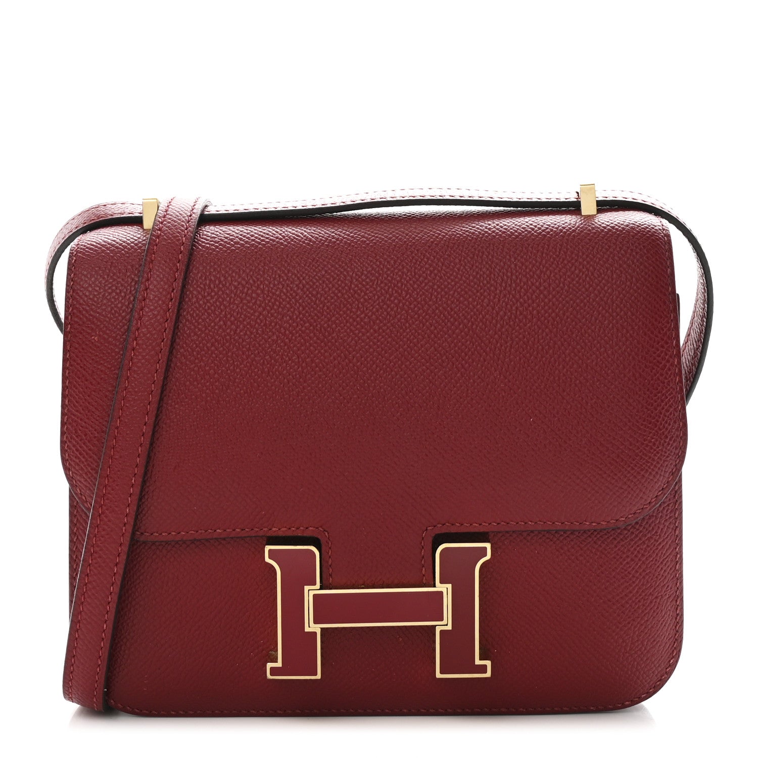 Hermes Epsom Enamel Constance 18 Rouge Grenat 1 of 11