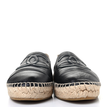 Chanel Lambskin CC Espadrilles 39 Black 2 of 4