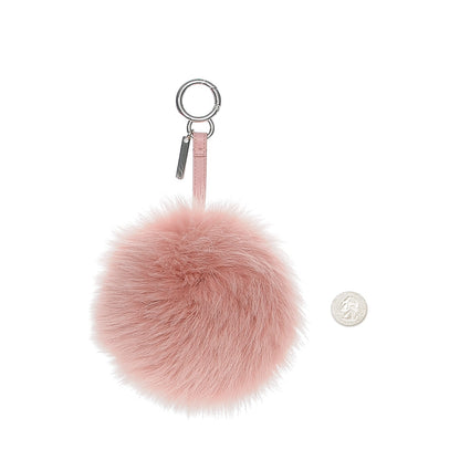 Fendi Fox Fur Shiny Nappa Bi-Color R ABCharm Bag Charm Rosa Chiaro Blue Bubblegum 2 of 4