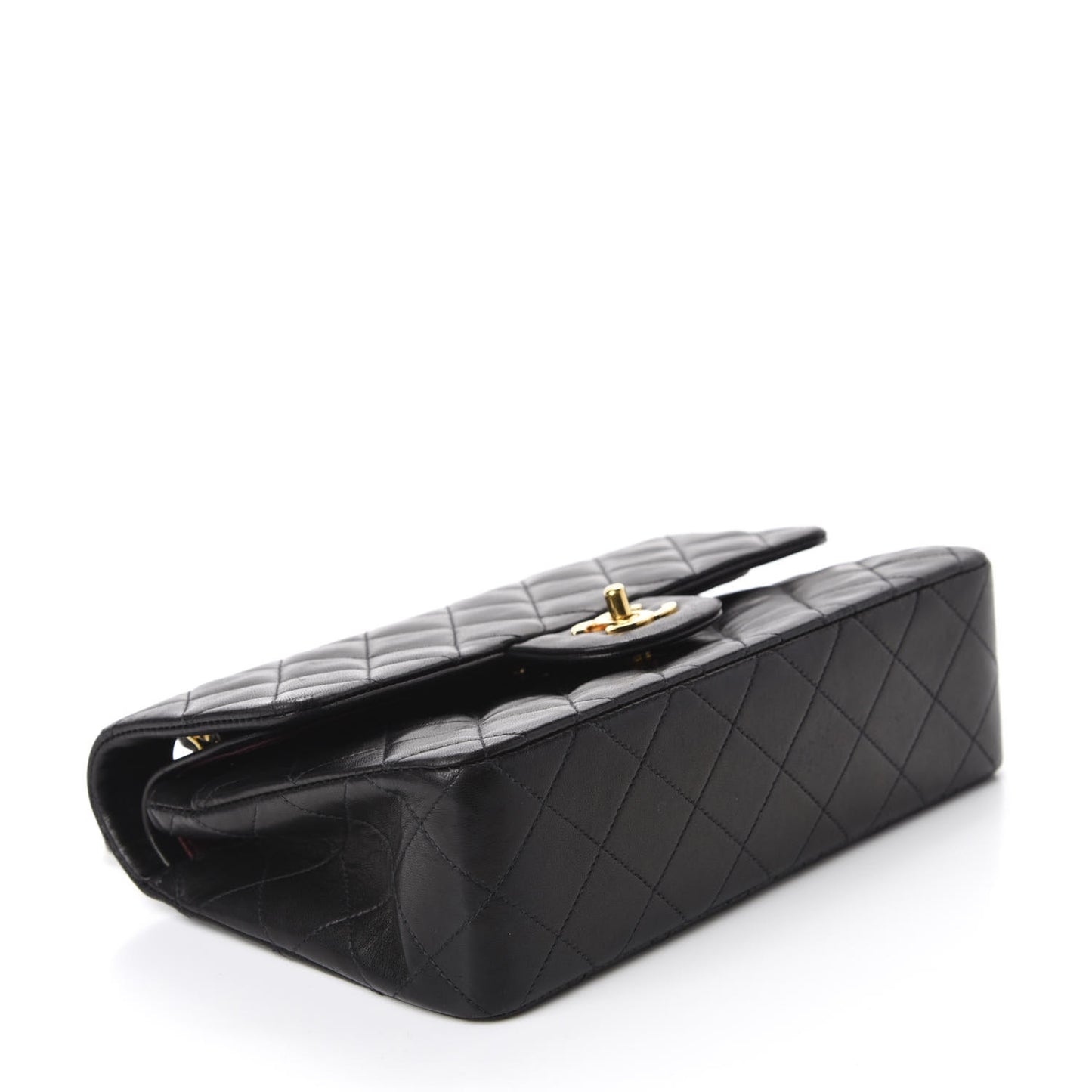 Lambskin Quilted Small Double Flap Black