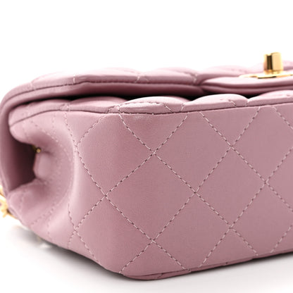 Chanel Lambskin Quilted Mini Rectangular Flap Light Purple 9 of 12