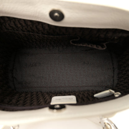Christian Dior Grained Calfskin Small Dome Bag White 5 of 13