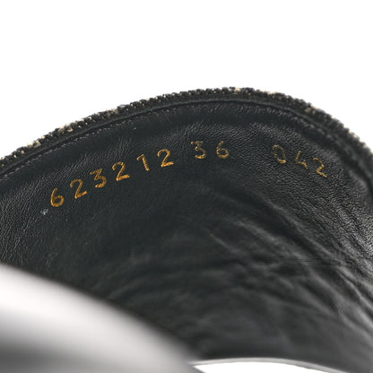 Gucci Jacquard Black Denim GG Monogram Angelina Platform 55mm Slide Sandals 36 Black Ivory 9 of 10