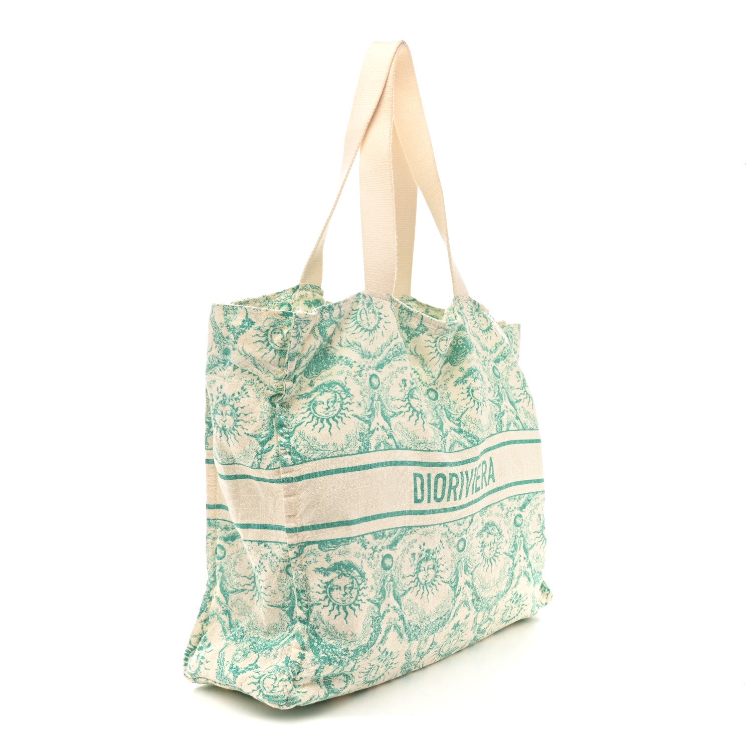 Christian Dior Canvas Dioriviera Toile de Jouy Soleil Tote Aquamarina 3 of 13