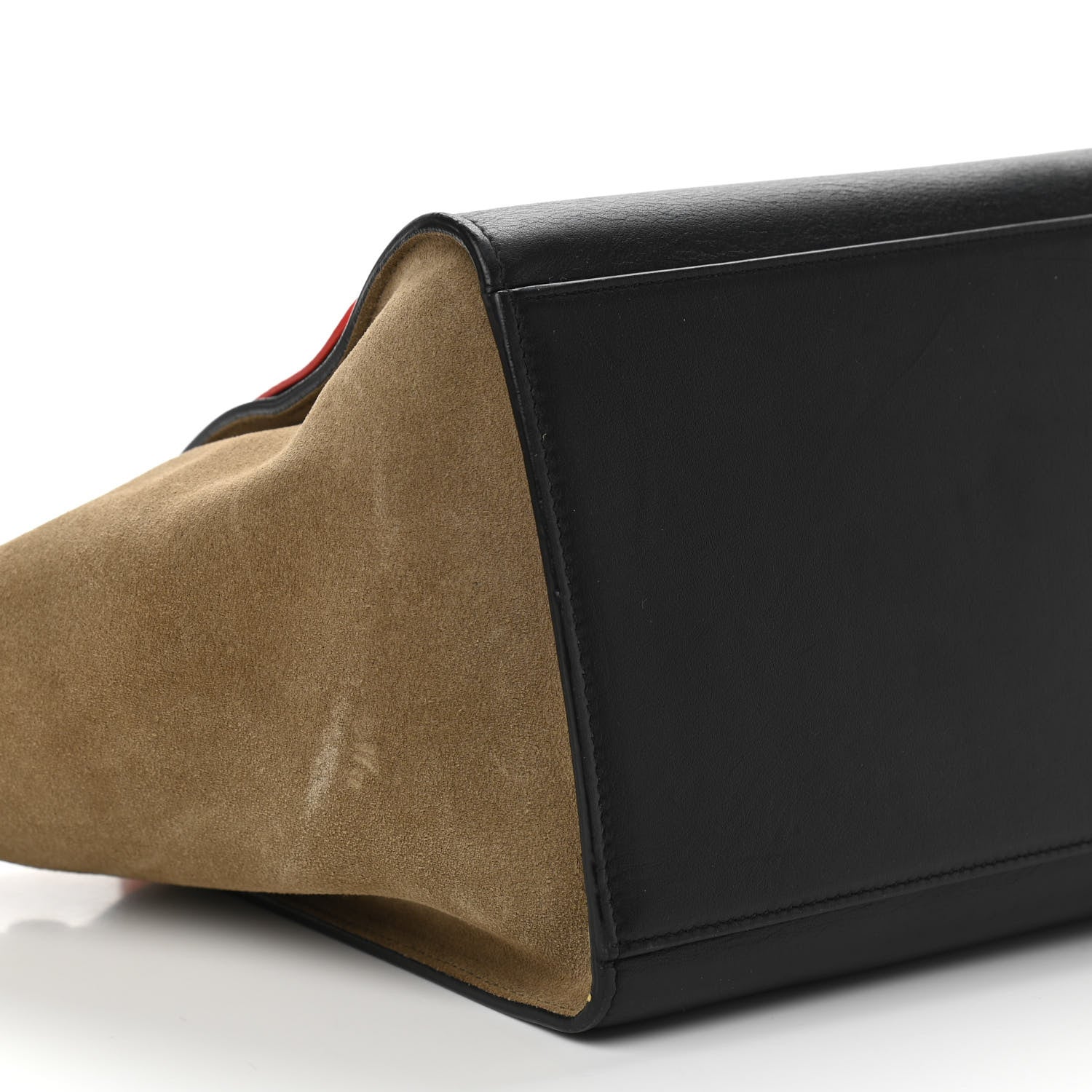 Celine Textured Calfskin Suede Small Tri-Color Trapeze Vermillion 8 of 10
