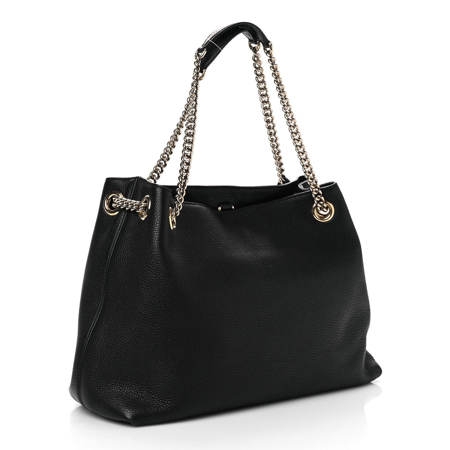 Gucci Pebbled Calfskin Medium Soho Chain Shoulder Bag Black 2 of 12