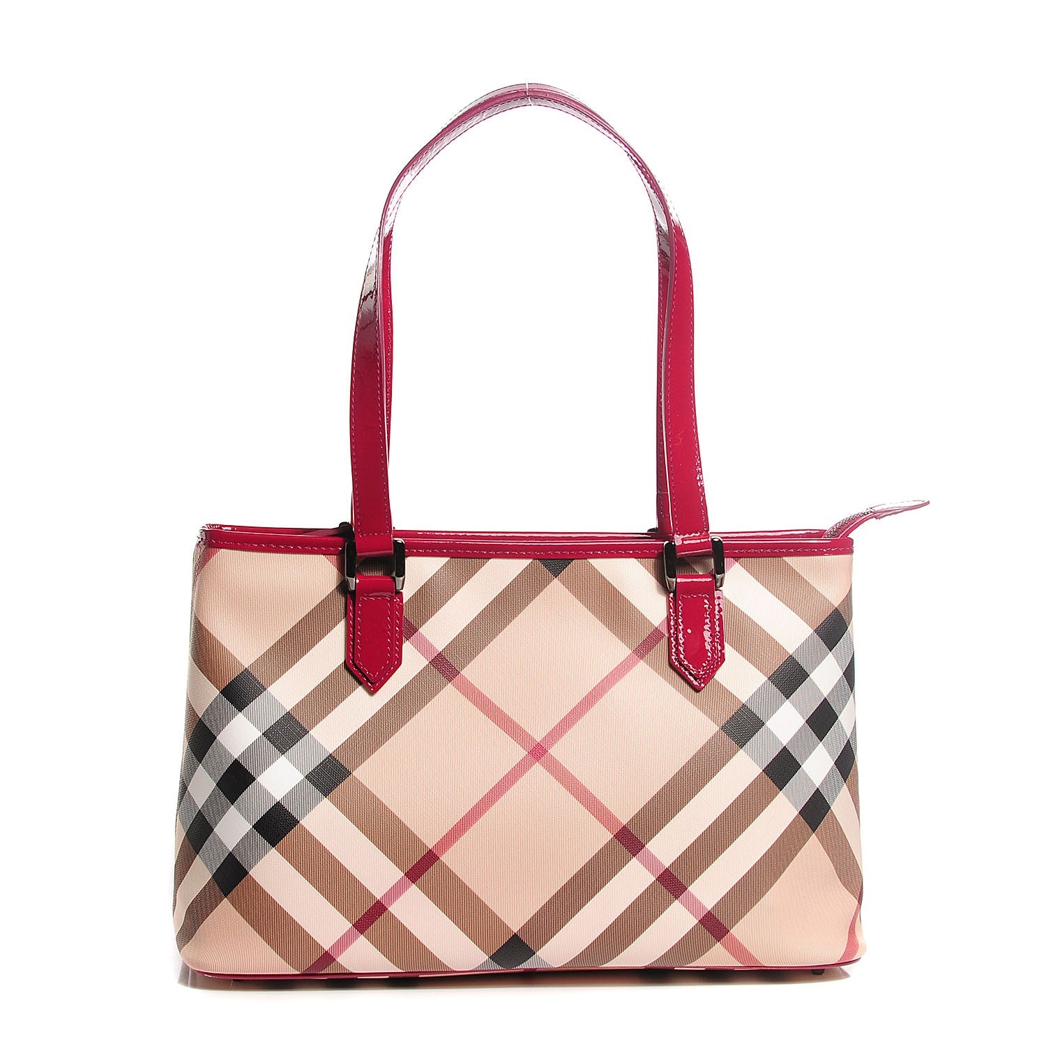 Burberry Supernova Check Small Nickie Tote Berry 1 of 10