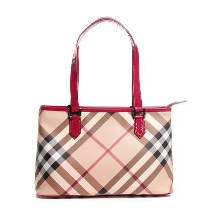 Burberry Supernova Check Small Nickie Tote Berry 1 of 10