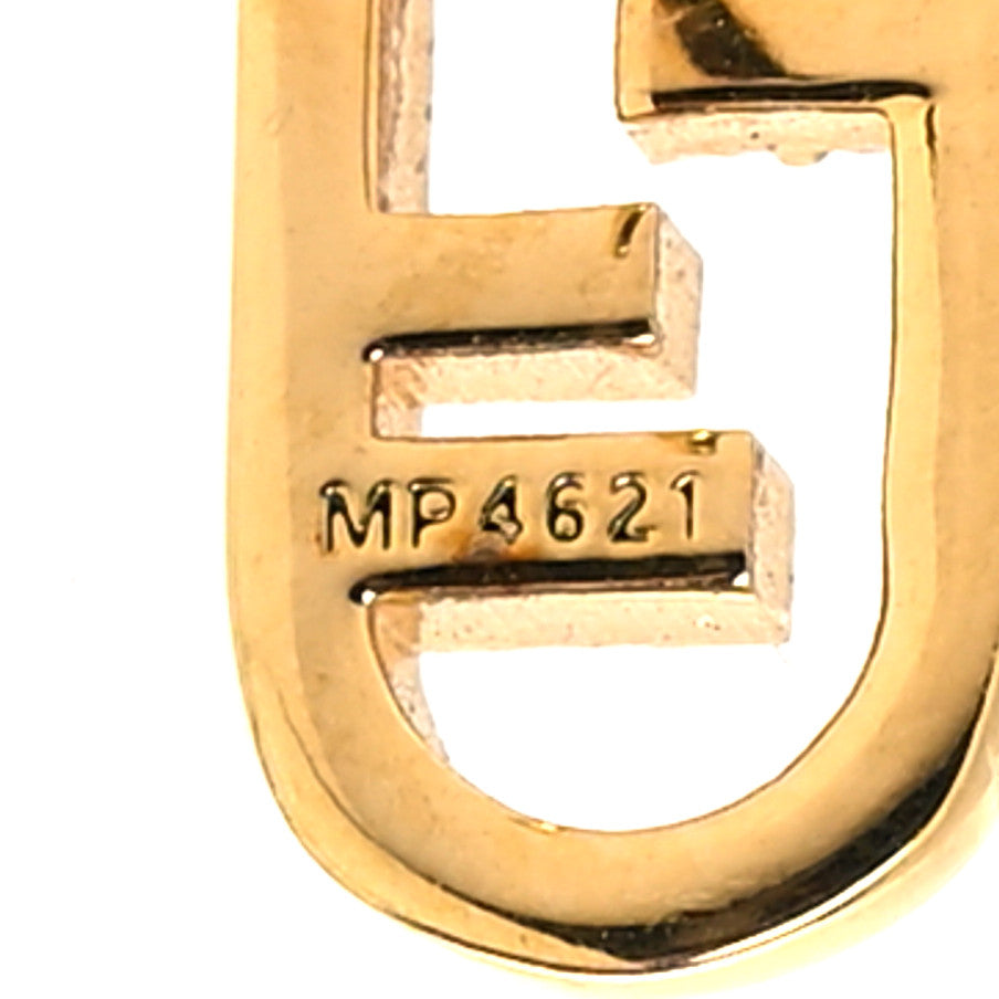 Fendi Metal Crystal FF O'Lock Earrings Gold 5 of 7