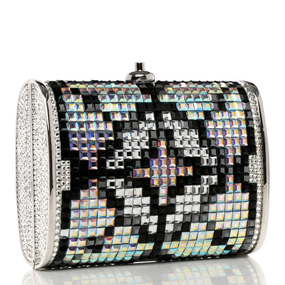 Judith Leiber Crystal Minaudiere Clutch Black Silver 3 of 9