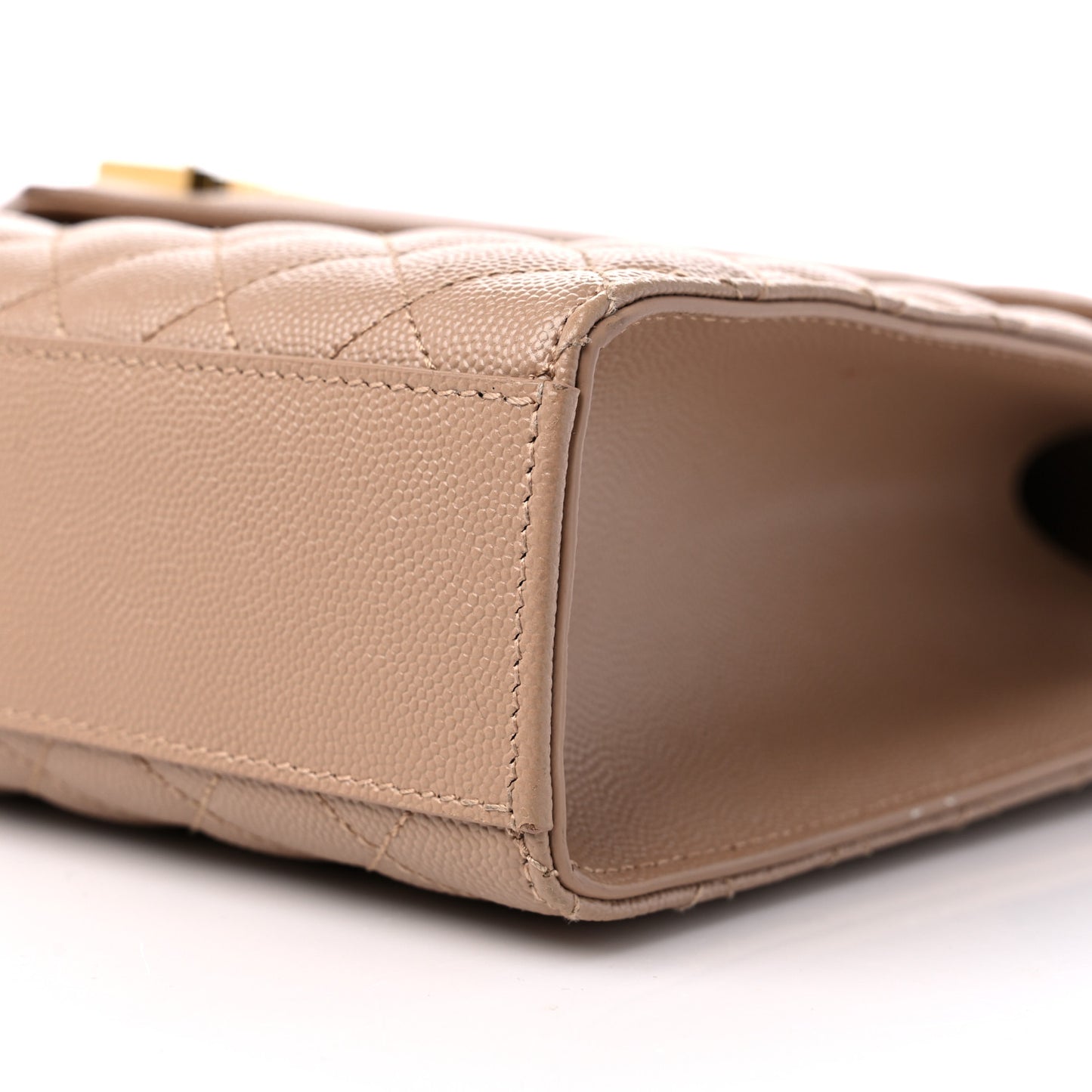 Grain De Poudre Mixed Matelasse Large Triquilt Monogram Satchel Dark Beige