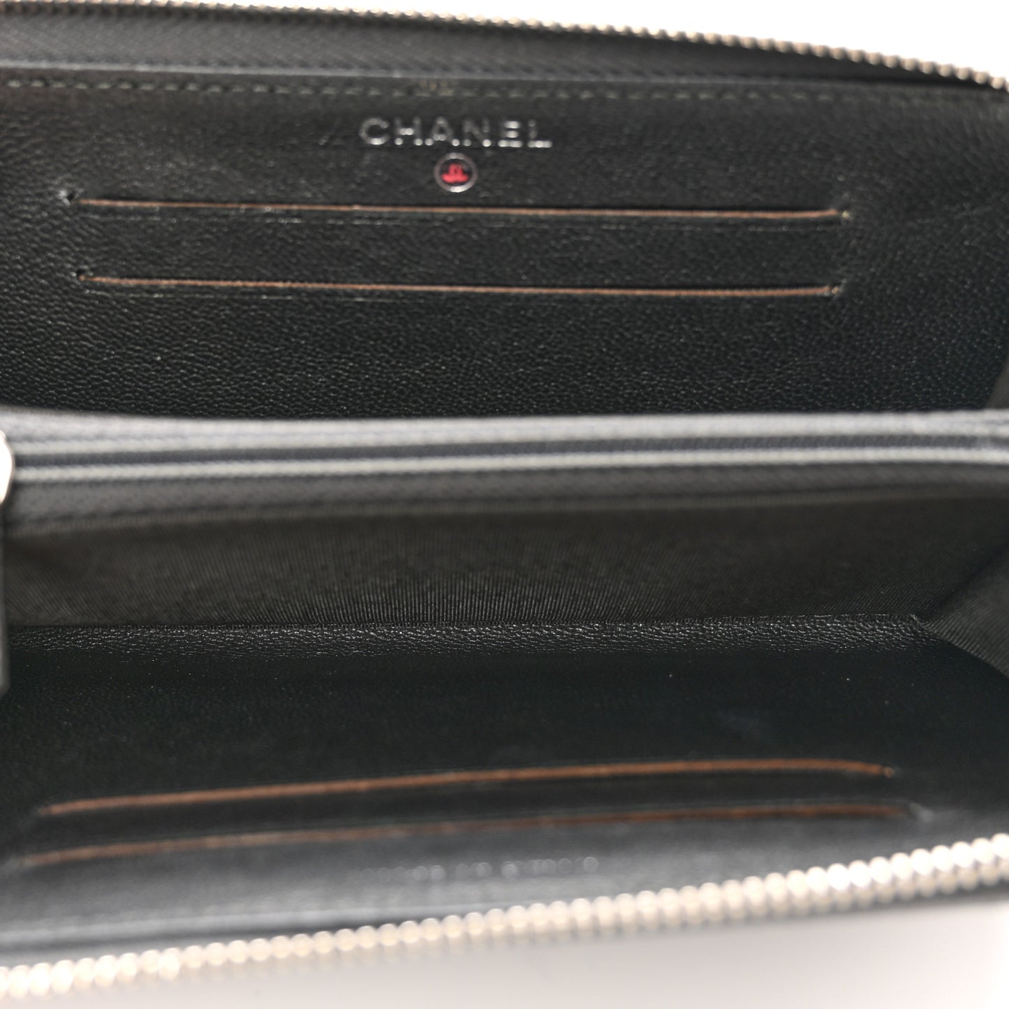 Sheepskin Chevron Quilted Mademoiselle Vintage Zip Around Wallet Grey