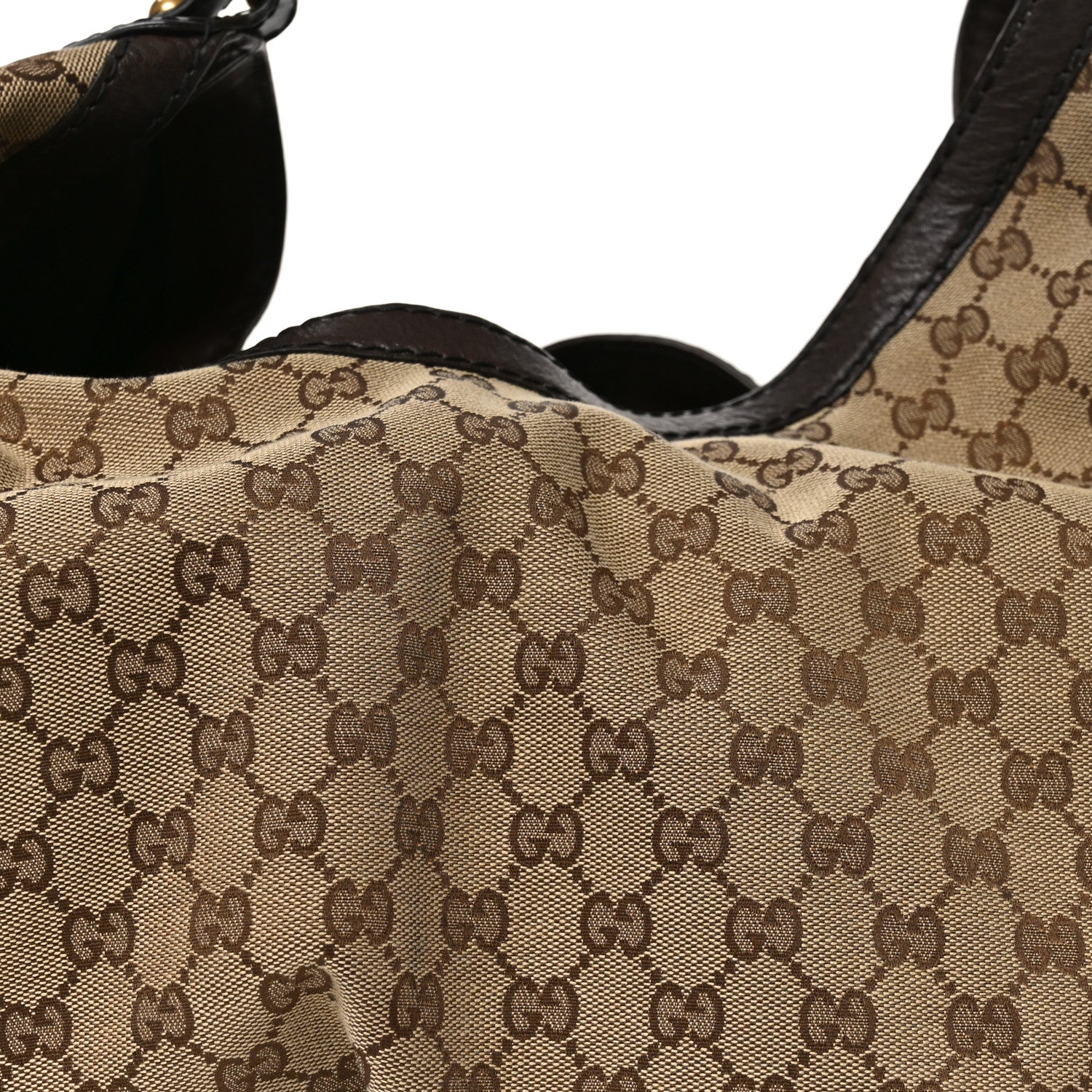 Gucci Monogram Large Jockey Hobo Dark Brown 8 of 11