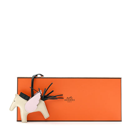 Hermes Milo Lambskin Grigri Rodeo Pegase Horse Bag Charm PM Craie Mauve Pale Vert Cypress 5 of 5