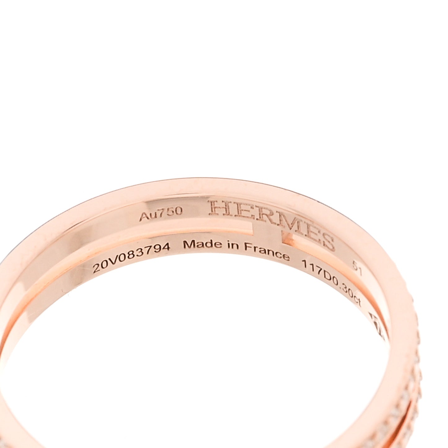 18K Rose Gold Diamond Ariane Wedding Band Ring 51 5.75