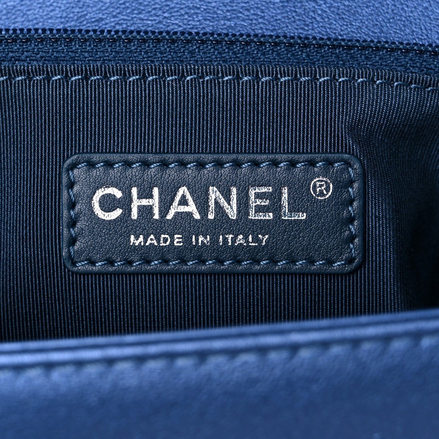 Perforated Lambskin Quilted New Medium Boy Flap Blue