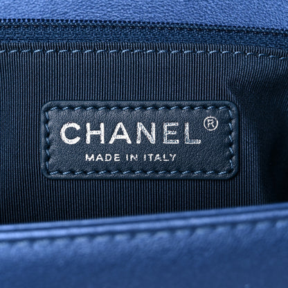 Chanel Perforated Lambskin Quilted New Medium Boy Flap Blue 6 of 19