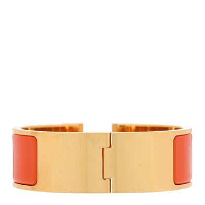 Hermes Enamel Wide Clic Clac H Bracelet GM Orange 2 of 3