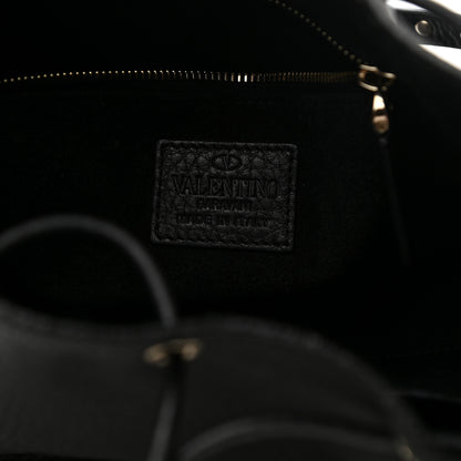 Valentino Garavani Grained Calfskin Rockstud Bucket Bag Black 6 of 10
