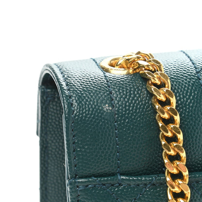 Saint Laurent Grain De Poudre Textured Mixed Matelasse Triquilt Small Monogram Satchel Sea Turquoise 7 of 11