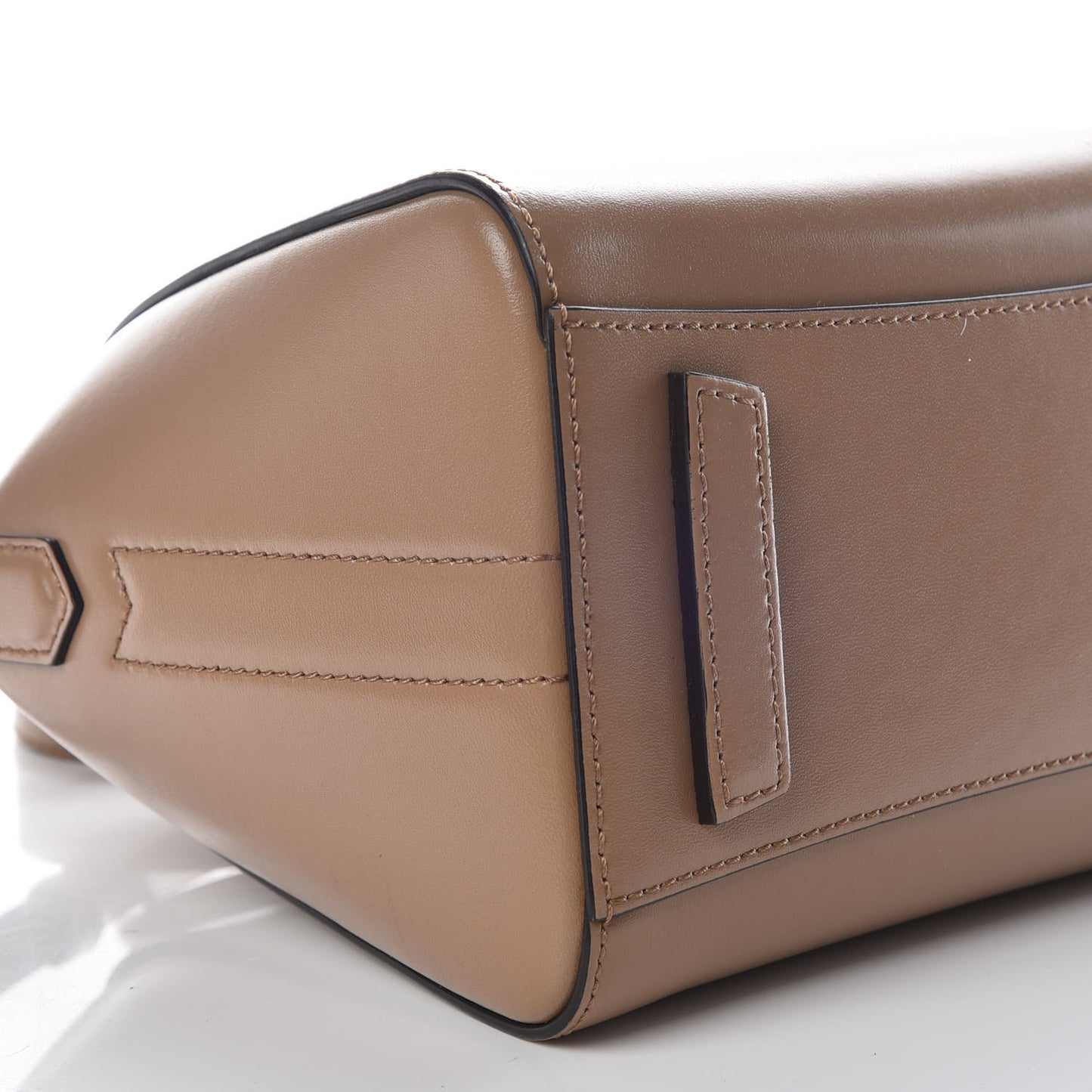 Shiny Lord Calfskin Mini Antigona Dark Beige