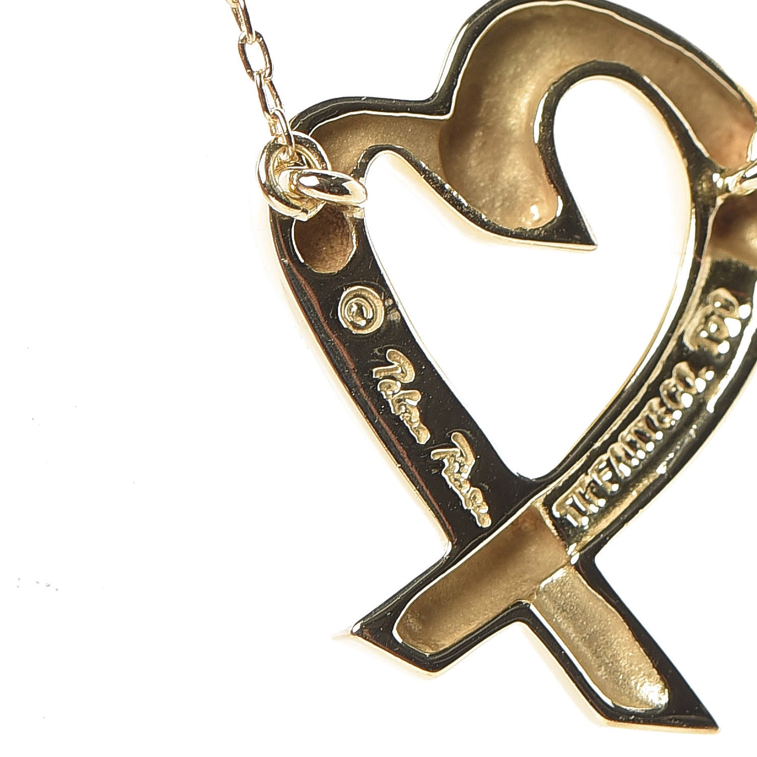 Tiffany 18K Yellow Gold Paloma Picasso Loving Heart Necklace 8 of 9