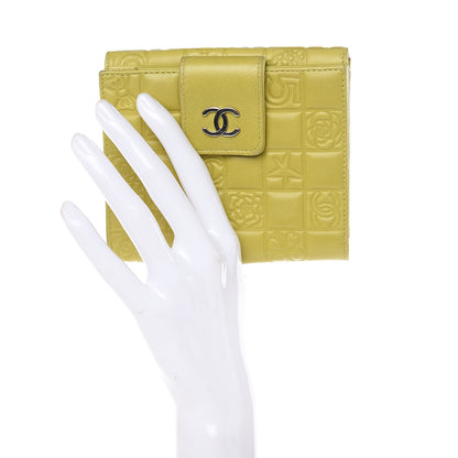 Chanel Lambskin Precious Symbols French Flap Wallet Chartreuse 2 of 15